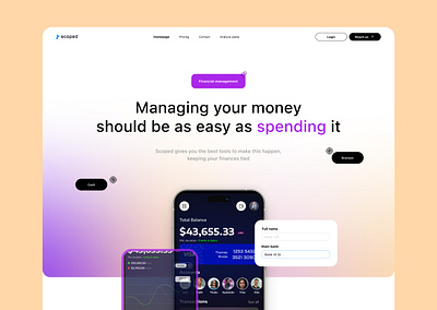 Landing for scoped blog design graphic design ui ux vector web design