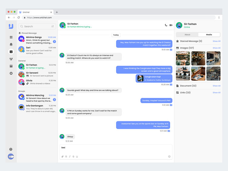 Unichat - Message Dashboard by Bayu Sasmita🍃 for Minimo on Dribbble
