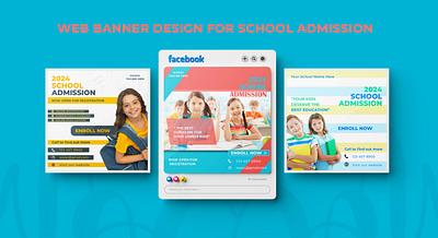 web banner design for school admission adobe illustrator graphic design social media web banner design