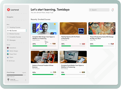 Leartered Dashboard Light Mode design product product design ui