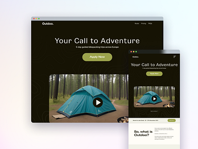 Outdoo landing page design design outdoor website design