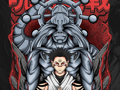 Sukuna & Mahoraga gojo graphic design itadori jjk jujustukaisenseason2 jujutsu jujutsu kaisen jujutsukaisen mahoraga skuna sukuna