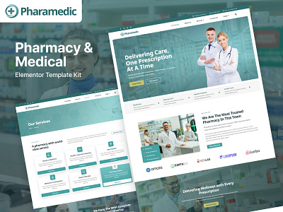 Pharmacy & Medical Elementor Template Kit clean creative doctor elementor free plugin graphic design green healthcare light template medical center modern pharmacy pharmacy and medical responsive responsive design tempate kit uiux design viral web design website theme