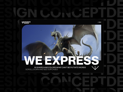 Massive Black animation black concept corporate website design for game company game typography ui ux web web design