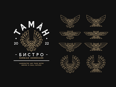 Taman branding agency badge bar bird coffee design drink fly font graphic design icon icon set illustration logo mascote nature owl typo vector wings