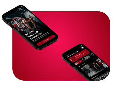 Mobile App app fitness fitness up gradient gym mobile mobile app mockup product tracking app training ui