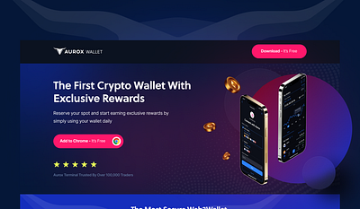 Landing Page For Crypto Wallet Company (Design/Develop) bitcoin blockchain conversion optimization cryptocurrency funnel builder landing page landing page design lead generation leads sales funnel sales page uiux unbounce web3