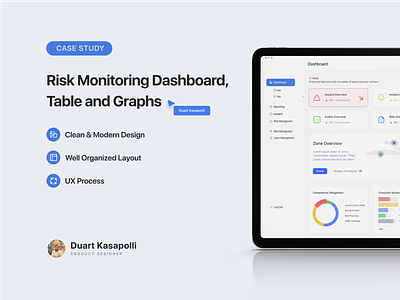 Risk Assessment - UX Process case study dashboard graphs modern design produc design risk assessment table ui ux