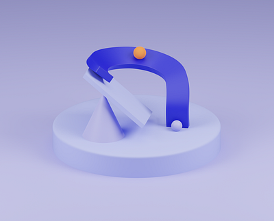 Balance 3d balance blender3d blue branding fintech geometric model orange