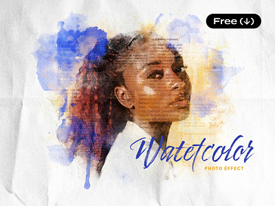 Watercolor Photo Effect art canvas colorful download dye free freebie illustration ink mixed paint painting paper pixelbuddha psd splashes template texture vivid watercolor