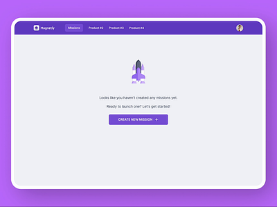Magnetly: Empty State add animation blank button clean create new cta empty empty state emptystatedesign minimal primary purple saas ui uiinspiration uiux ux web web design