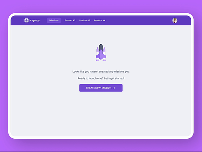 Magnetly: Empty State add animation blank button clean create new cta empty empty state emptystatedesign minimal primary purple saas ui uiinspiration uiux ux web web design