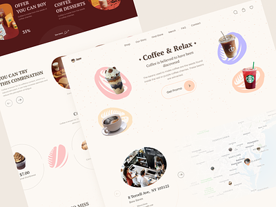 Landing for coffee shop caffe coffee design drink food interface landing layout page restaurant shop shopping typography ui ux web
