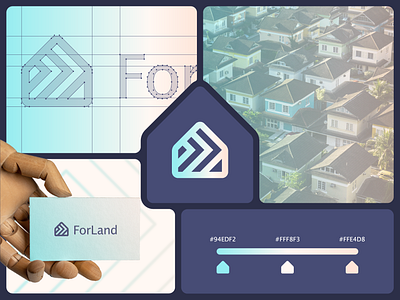 "ForLand" Logo Proposal arrow brand identity branding home identity design logo logo design logos minimalist