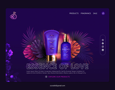 Perfume website designs beauty website design homepage icon landing page perfume perfume website skin care product website skin care website ui website design websites