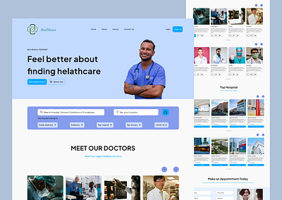 A Medical Hospital Website app design hospital hospital website app typography ui ux website