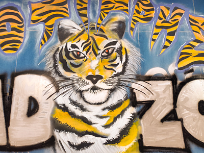 Ο τίγρης - The tiger illustration photoshop street art urban art wall design σχέδιο τέχνη δρόμου τοιχογραφία