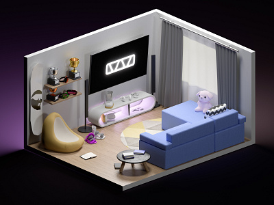 3D Room — Snowboarding Living Room 3d arnold cg champion cinema4d cup redshift render room rozov snowboard visualisation wnbl