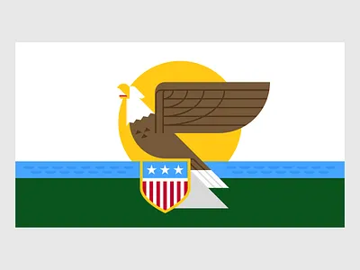 Illinois Flag Redesign Concept bird brand branding crest design eagle flag flight illinois illustration insignia midwest modern patriotic redesign state usa wing