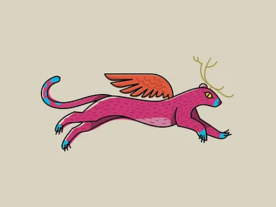 Alebrije-pantera alebrije character colorful icon illustration mexican vector