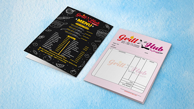 Menu Card & Invoice For Restaurant branding card cmyk color food graphic design invoice menu print restaurant