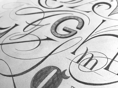 Alphabet flourishes lettering