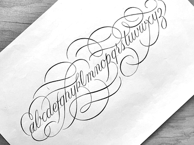 Alphabet flourished flourishes lettering sketch