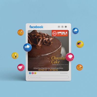 Chocolate Cake Social Media Post bakery cake chocolate creative design design facebook food graphicdesign instagram socialmedia socialmediapost ui