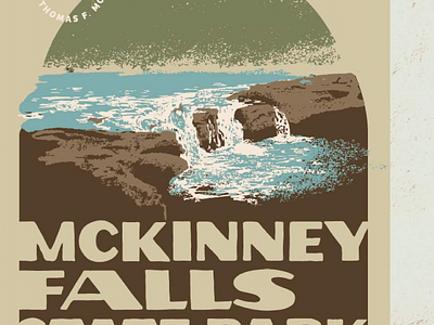 Poster Design For Hike Austin, McKinney Falls State Park austin branding mckinney falls merch merch design outdoor branding outdoor design outdoor merch park state park texas