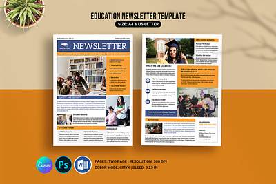 Education Newsletter Template canva canva newsletter college custom newsletter editable education newsletter high school ms word ms word newsletter multipurpose newsletter news template newsletter newsletter design newsletter word newspaper template photoshop templaate printable stationery student newsletter university