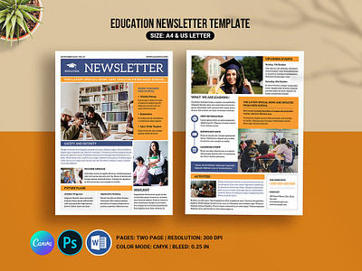 Education Newsletter Template canva canva newsletter college custom newsletter editable education newsletter high school ms word ms word newsletter multipurpose newsletter news template newsletter newsletter design newsletter word newspaper template photoshop templaate printable stationery student newsletter university
