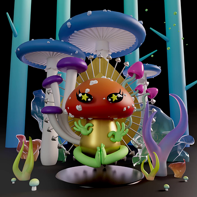 Magic mushroom🍄🍄🍄🧙‍♂️🧚 3d 3d animation 3d illustration aftereffects animation c4d character character design cinema4d face fun gif graphic design happy illustration magic motion graphics mushroom redshift zbrush