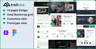 TrailOne Web Design Agency Template front end developer graphic design ui user interface design ux web design web development