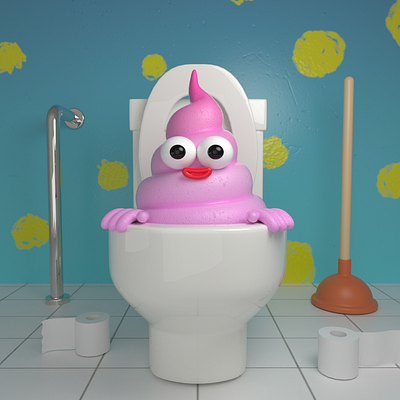 Poo💩👋 3d 3d animation 3d illustration after effects animation c4d character character design cinema 4d face gif graphic design happy humorous illustration loop motion graphics poo redshift zbrush