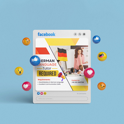 Tutor Required | Social media Post creative design design education facebook german graphic design hiring instagram required socialmedia socialmediapost study ui ux