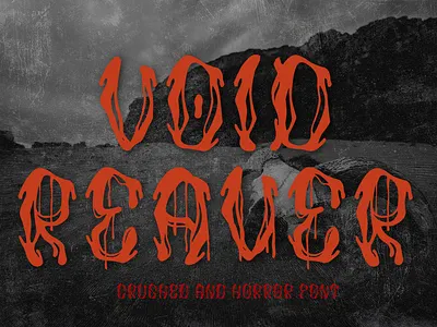 Void Reaver - Crashed and Horror Font cracked letterforms crashpunk crushed deathmetal hardcore headline horrorfont poster