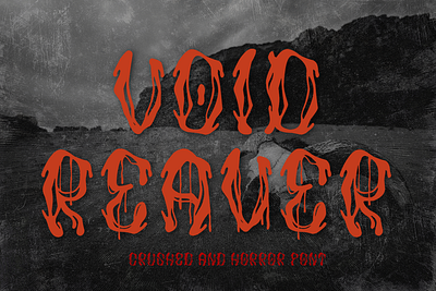 Void Reaver - Crashed and Horror Font cracked letterforms crashpunk crushed deathmetal hardcore headline horrorfont poster