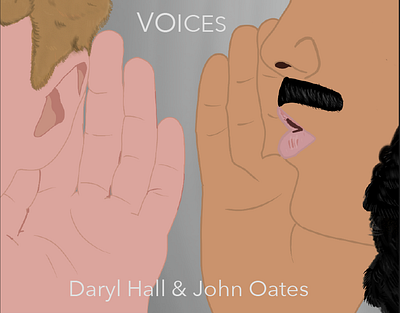 Daryl Hall and John Oates Voices Album Cover album branding design graphic design illustration illustrator typography vector