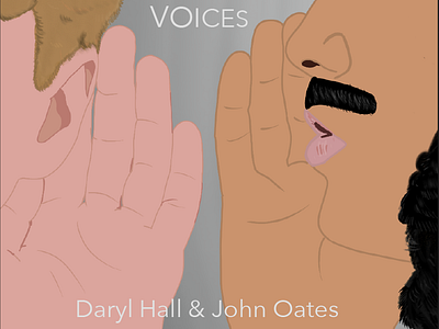 Daryl Hall and John Oates Voices Album Cover album branding design graphic design illustration illustrator typography vector