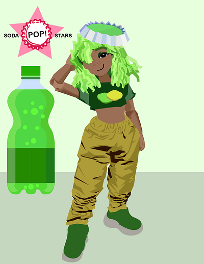 Soda Pop Stars Lemon Lime Character Design branding character design design graphic design illustration illustrator logo typography vector