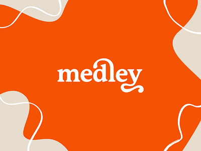 Medley Logo brand branding curve design fluid friendly gooey graphic design logo mark medley oklahoma organic red wordmark