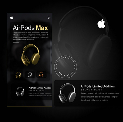 Air-pods Max - Mobile 3d animation branding graphic design logo motion graphics ui