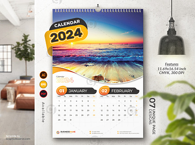 Modern Wall Calendar 2024 Template Model business calendar business wall calendar 2024 calendar 2024 clean calendar design clean design colorful calendar creative calendar didargds calendar minimal calendar modern calendar new year 2024 new year calendar office calendar office calendar 2024 professional calendar 2024 stationery design trending design trendy calendar visualgraphics wall calendar 2024