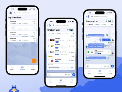 Grocery list chat grocery grocery list list mobile mobile app ui uxui