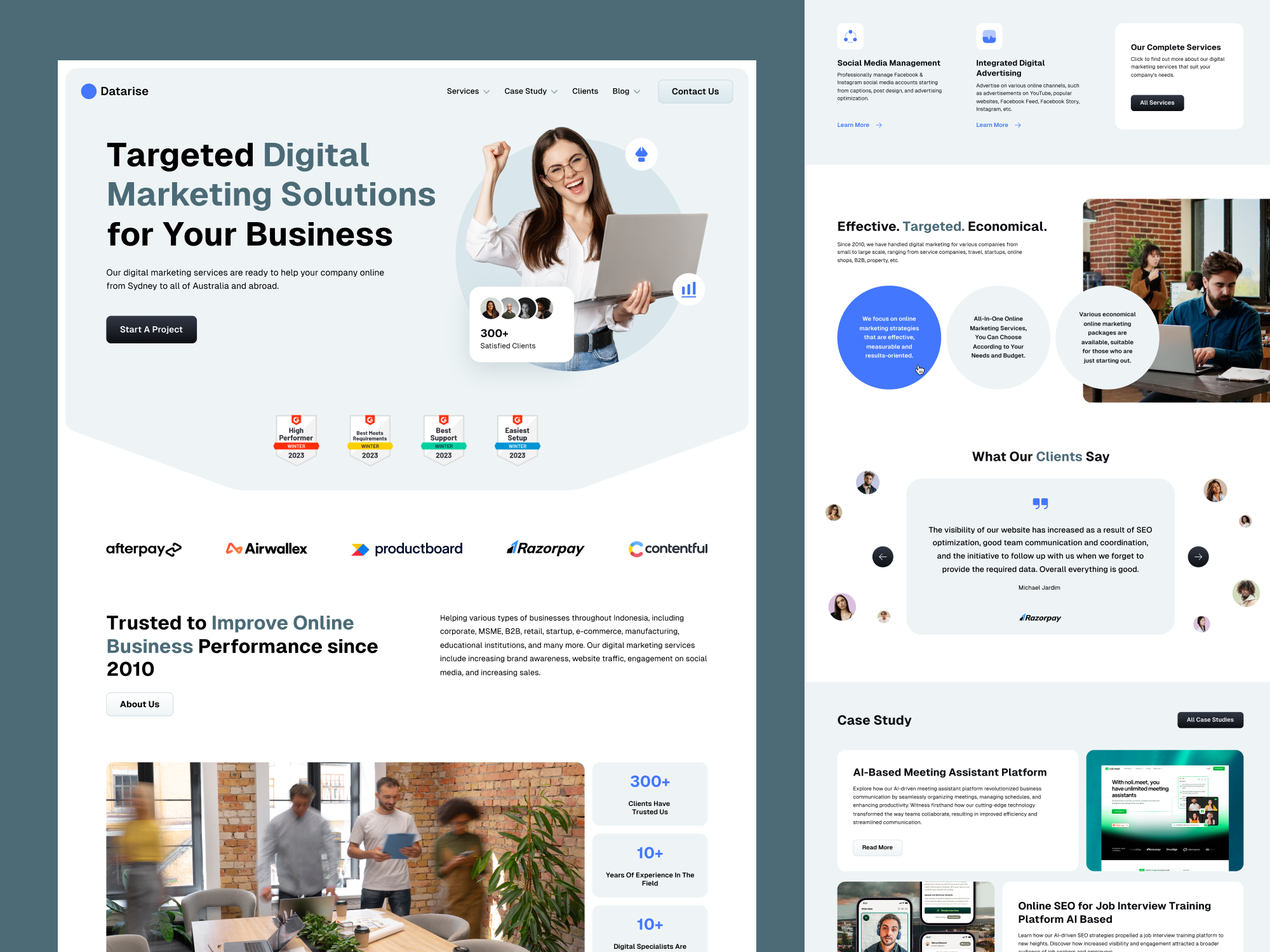 Marketing Agency Website Design clean landing page landing page design landing page ui ui uidesign uidesigner uiux uiux designer uiuxdesign userinterface web design website website design
