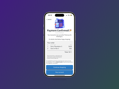 Payment Confirmation - Daily UI Challange #22 app best shot branding challange confirmation creative daily design figma graphic design illustration ios malewicz mobile payment transaction ui user interface ux webdesign