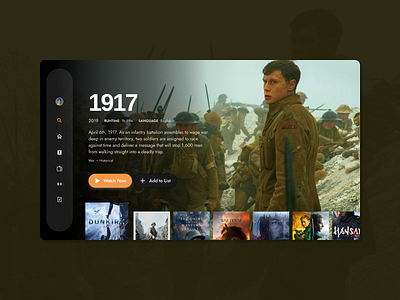 TV App 1917 design figma film movies tv ui ux web