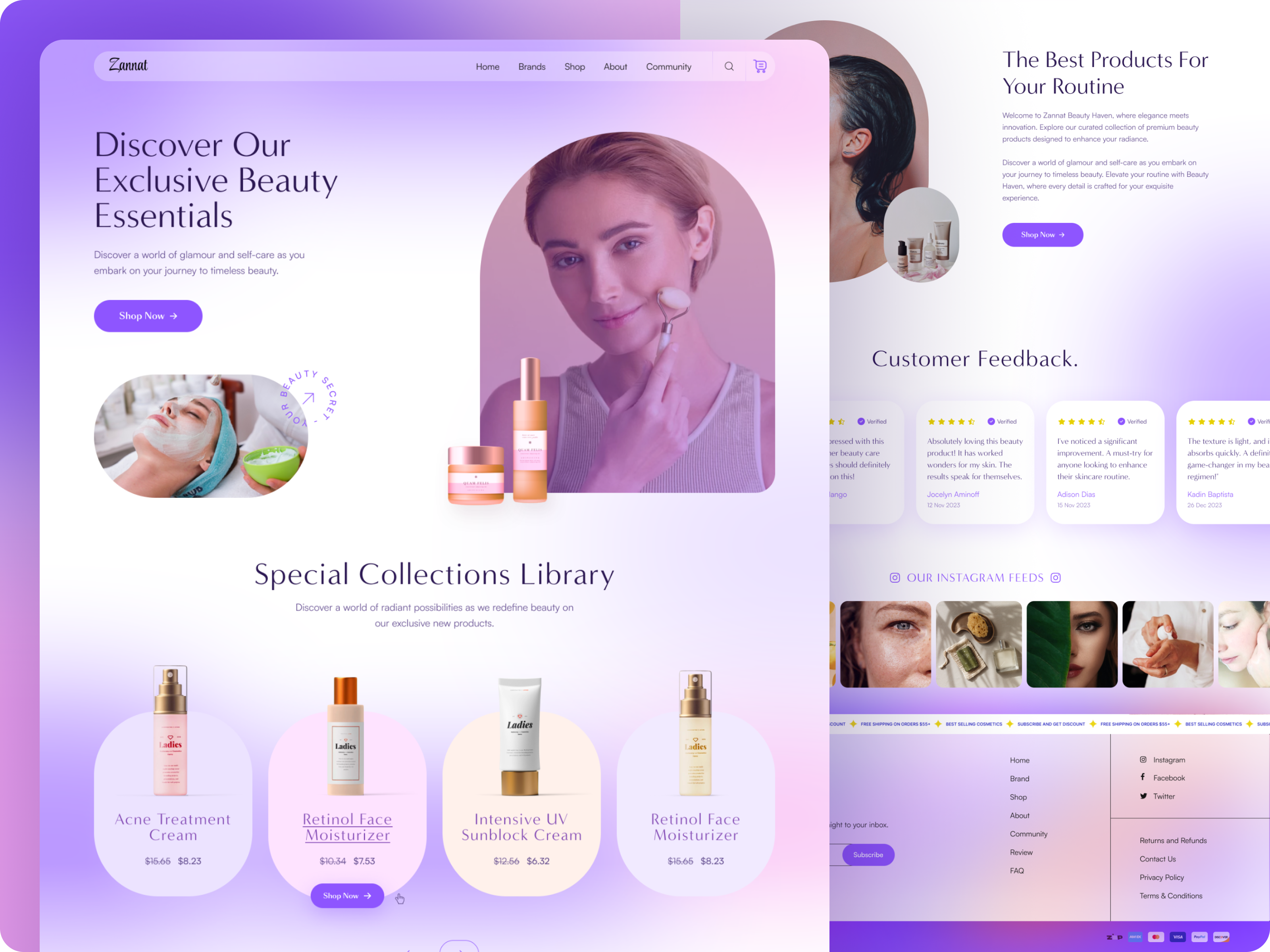 Beauty Landing Page 2024 beauty beauty landing page beauty product beauty treatment clean ui creative design figma figma design graphic design illustration landing page modern design product prototype skin care ui ux website design