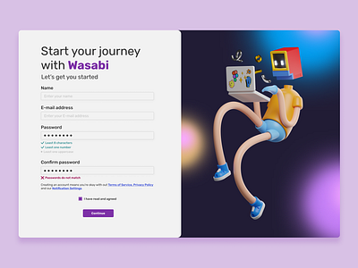 Wasabi | Sign Up dailyui design figma graphic design ui ux