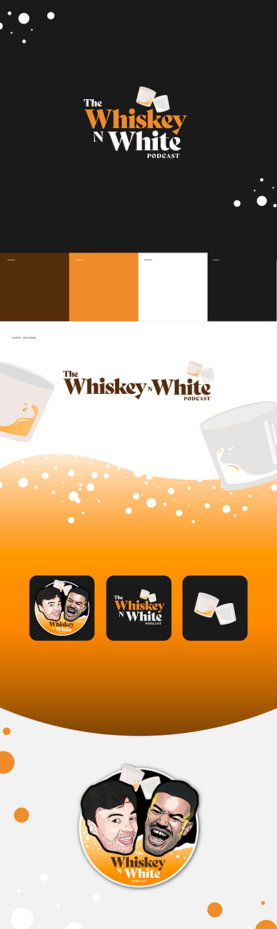 Whiskey N White - Branding branding illustration logo podcast